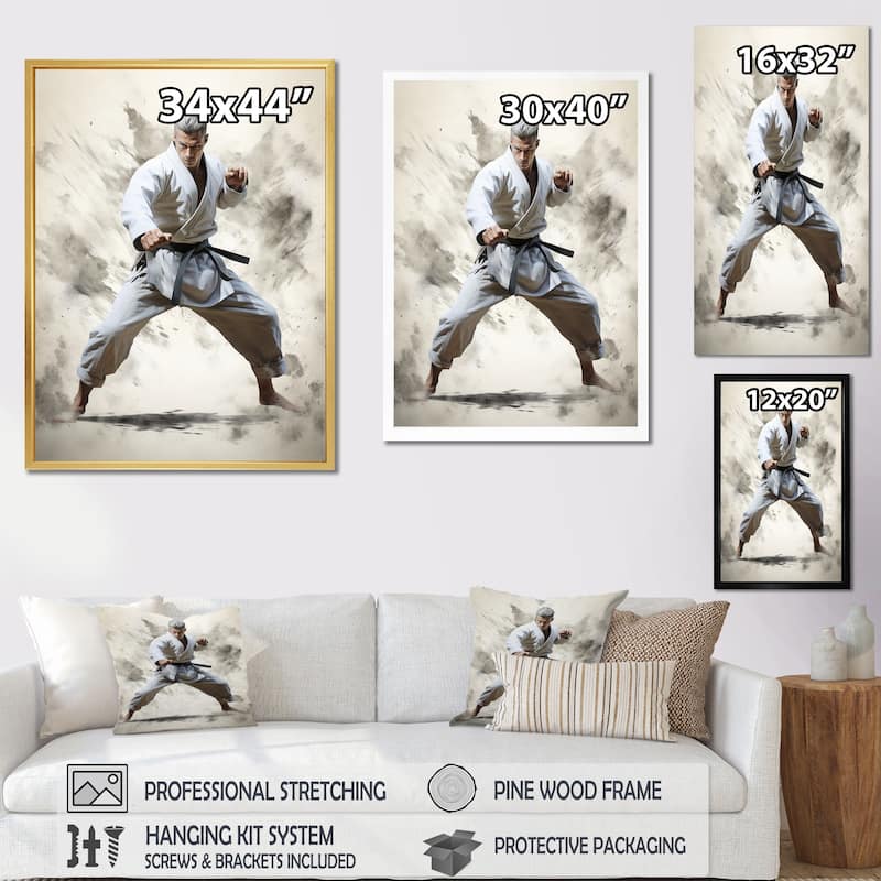 Designart "Martial Art Serenity In Action I" Martial Arts Framed Wall